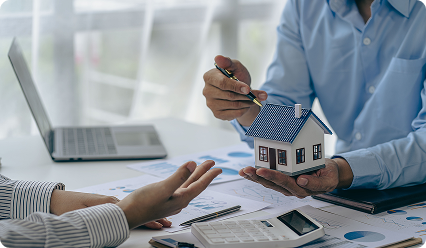 Handing over keys to a new home.